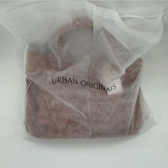 NWT Anthropologie Urban Originals Vegan Royal Buckle Slouchy Tote Golden Tan - Picture 9 of 10